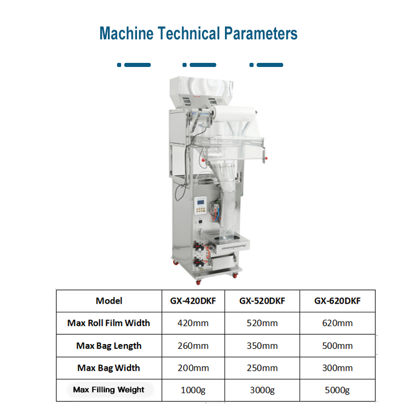 500g 1000g Filling Sealing Potato Chips Grain Nuts Sugar Rice Popcorn Beans Sachet Snacks Food Multi-function Packaging Machines