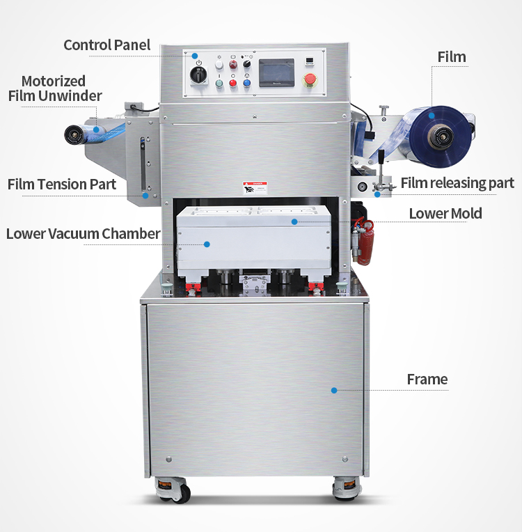Map Tray Sealer, Modified Atmosphere Packaging Machine, Vacuum Tray Sealing Machine with Gas Flushing