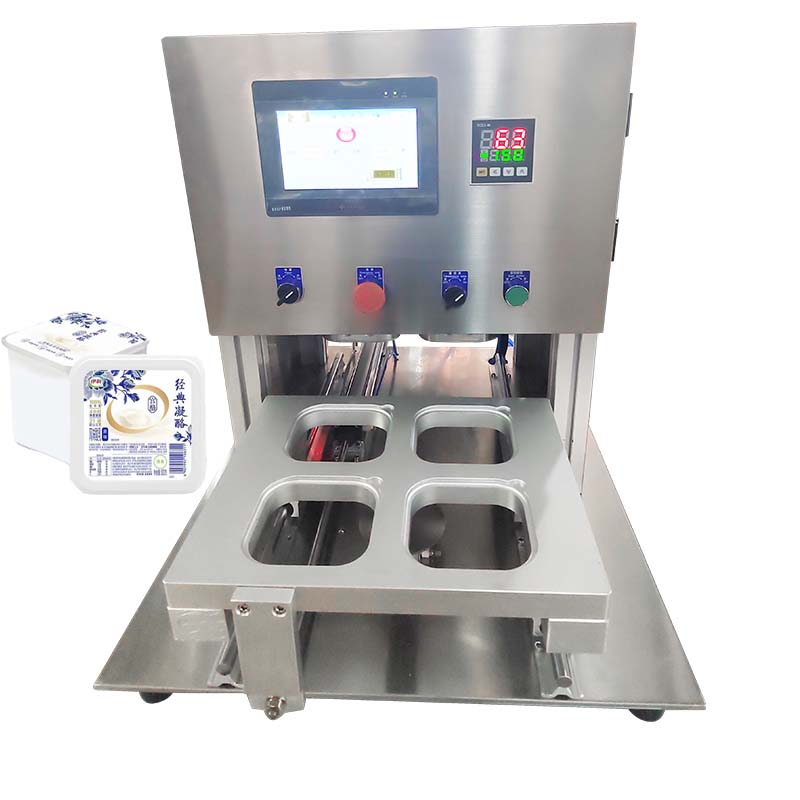 Small Businesses Fast Food Tray Sealing Machine for Square Plastic and Aluminum Containers Gas Nitrogen Flushing Sealer