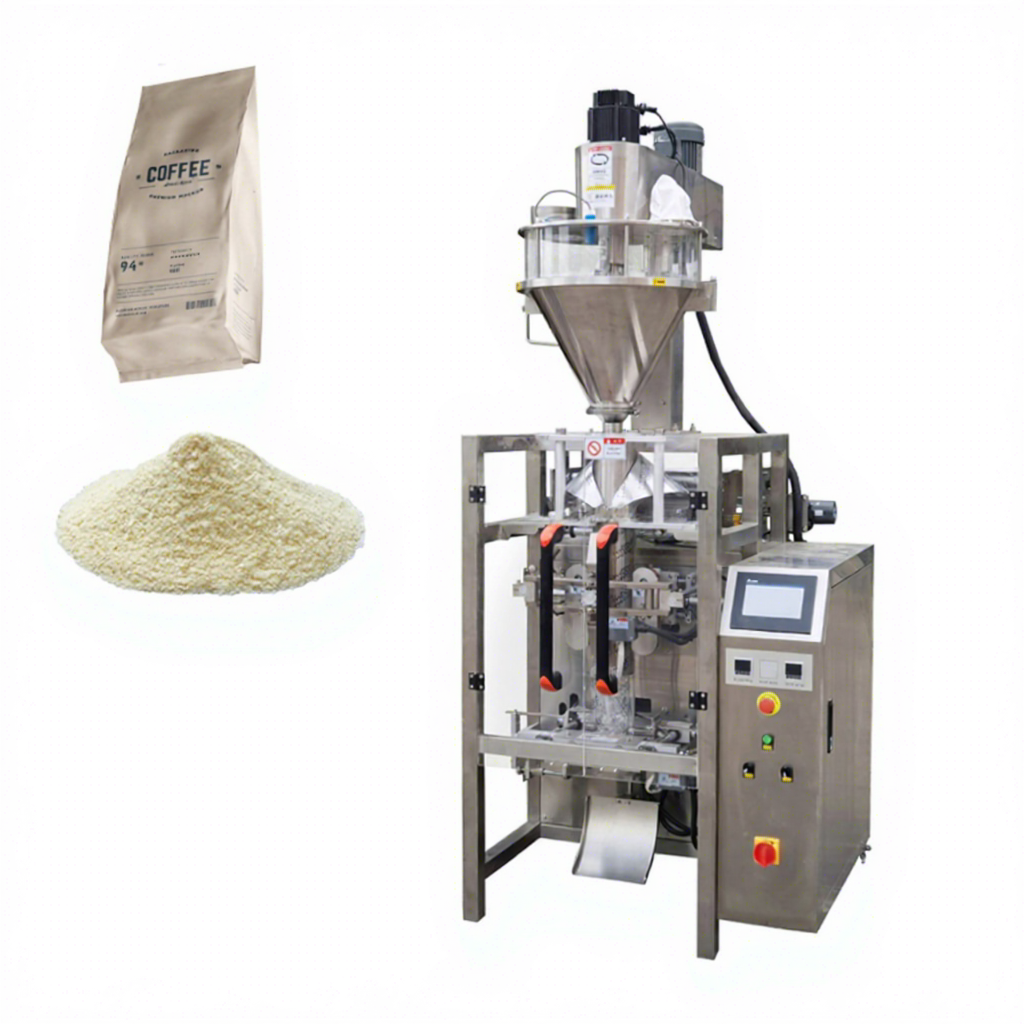 VFFS Spices Sugar Powder Filler Auger Dosing 200g 500g 1kg Detergent Washing Powder Gusset Bag Form Fill Seal Packaging Machine