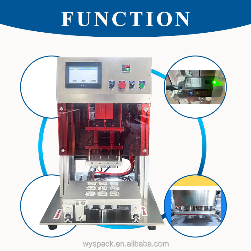 Small Businesses Fast Food Tray Sealing Machine for Square Plastic and Aluminum Containers Gas Nitrogen Flushing Sealer