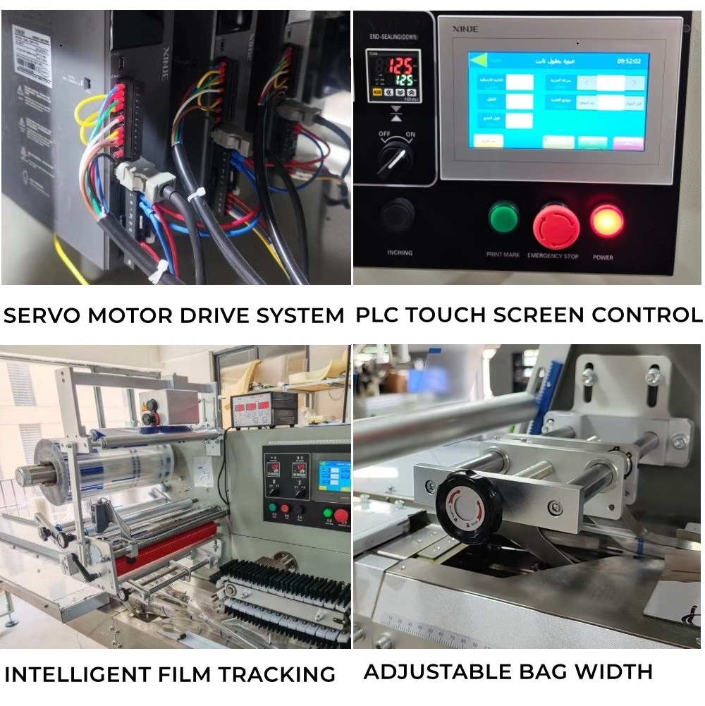 700/800 Pillow Bag Automatic Horizontal Flow-pack Packaging Machine For Food Wrapping &amp; Sealing With Paper Bags