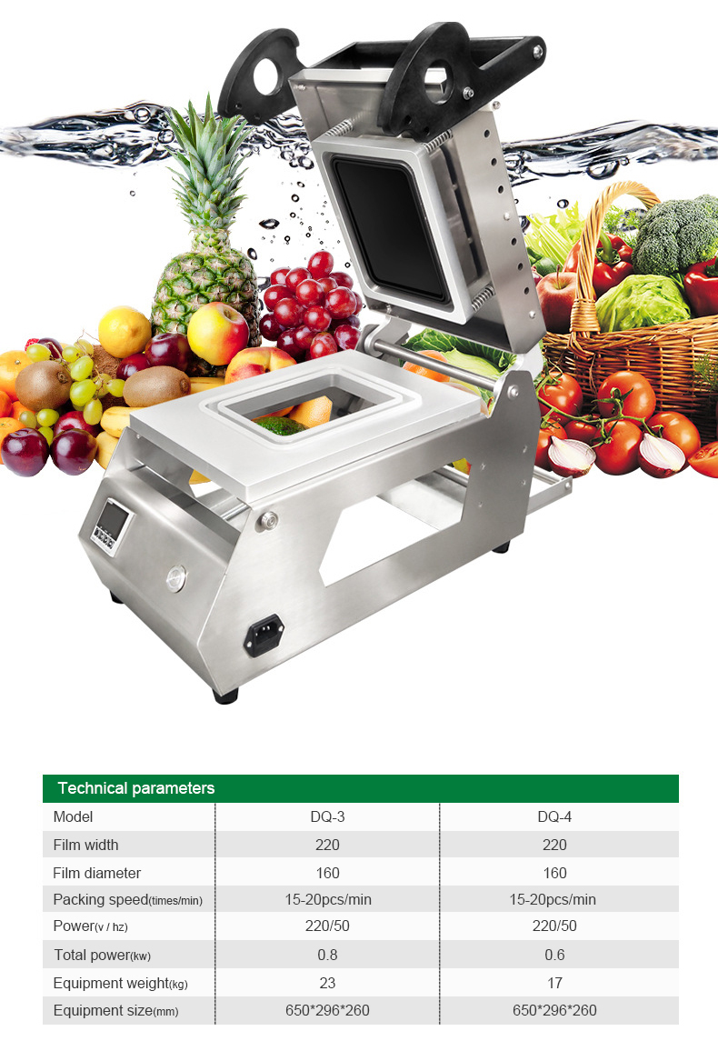 Electric Semi-Automatic Stainless Steel Tray Sealing Machine Commercial Food Beverage Sealer