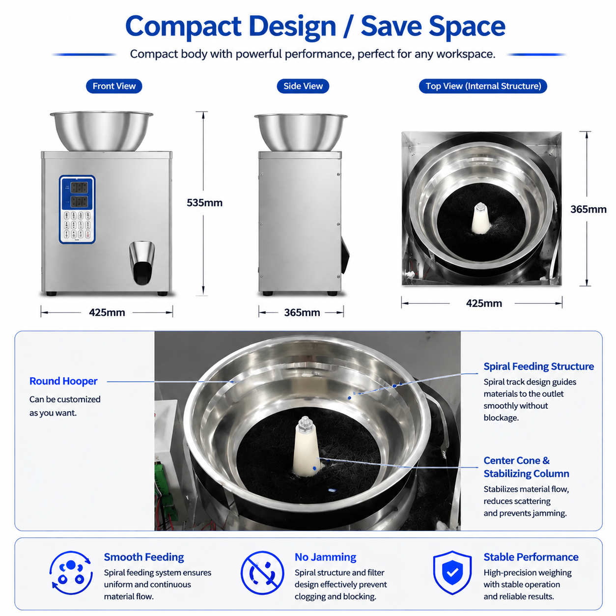 Smart Microcomputer Stainless Steel Semi-Automatic Weighing Machine For Granule Powder Filling Packer Digital Display Pouch/Bags