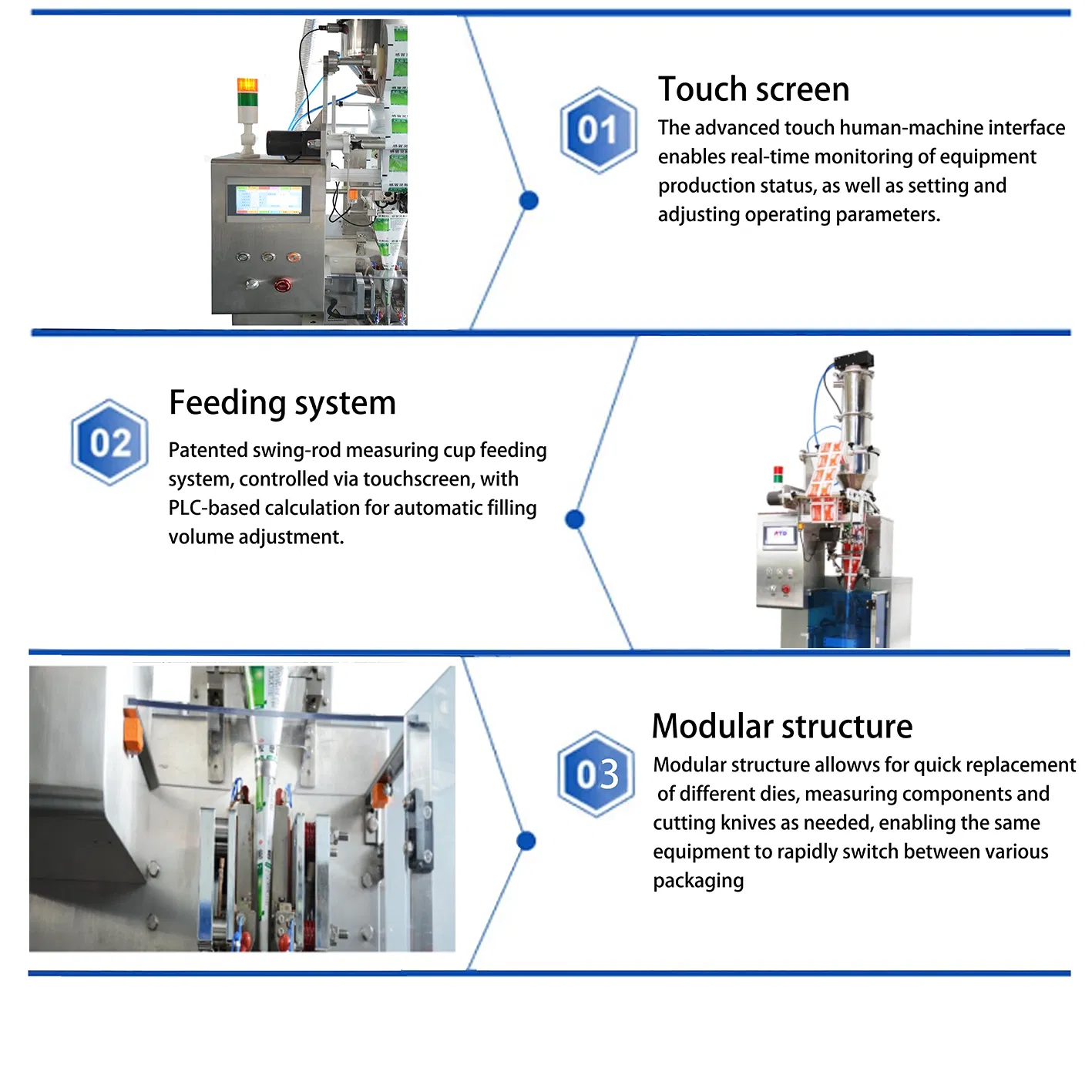 Intelligent Food Coffee Salt Sugar Spice Milk Detergent Powder Pouch Bag Pack Filling Sealing Packaging Bagging Machine