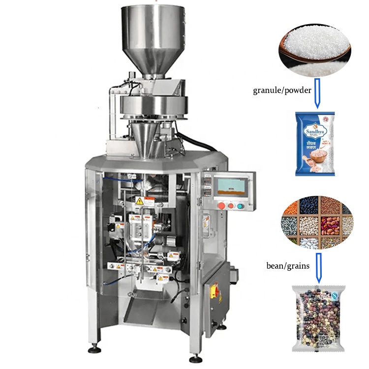 Automatic 1kg Vertical Measuring Cup Filling Machine VFFS Pouch Packing For Salt/Rice/Granule