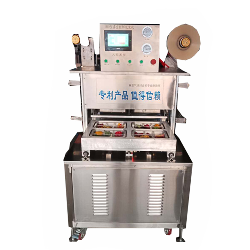 MAP Vacuum Tray Sealer, Modified Atmosphere Packaging Machine, Vacuum Food Tray Sealing Machine with Gas Filling