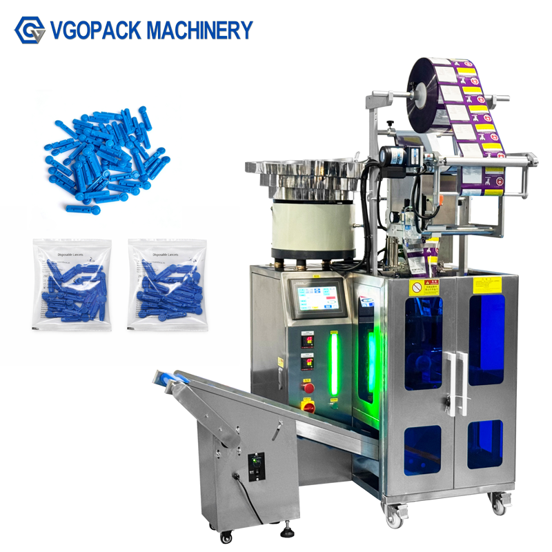 Vgopack Machinery Automatic Lancet Packing Machine Single Bowl Counting Packing Machine Back Seal Small Sachet Packaging Machine