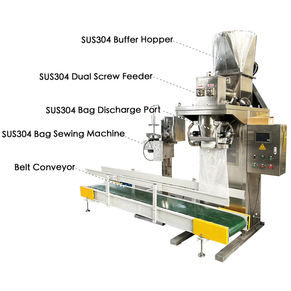 Food Bagging Packing Machine Industrial 5-50kg Plastic Bag Weighing Filling Sealing Machines for Wheat Powder