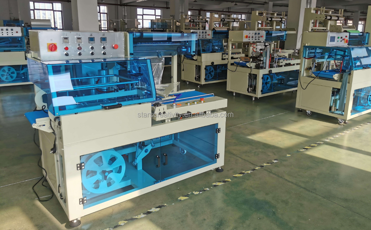 Fully Automatic L Bar POF Film Heat Shrink Film Packaging Wrapping Machine for Egg Tray, Case Box, Bottles