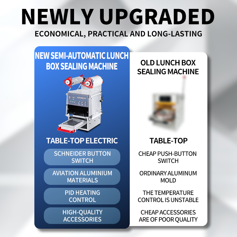 Small Lunchbox Packaging Aluminum Foil Tray Plastic Food Container Sealing Machine Suitable For Sealing Food Meat And Seafood