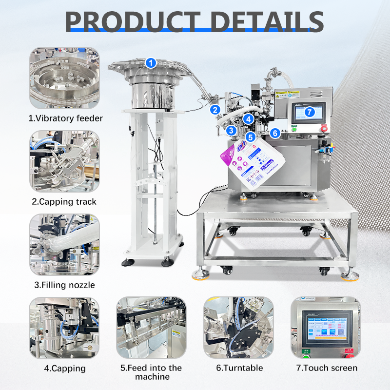 Semi-automatic Rotary Desktop Liquid Filling Capping Machine Ketchup Chili Sauce Spout Pouch Packing Machine