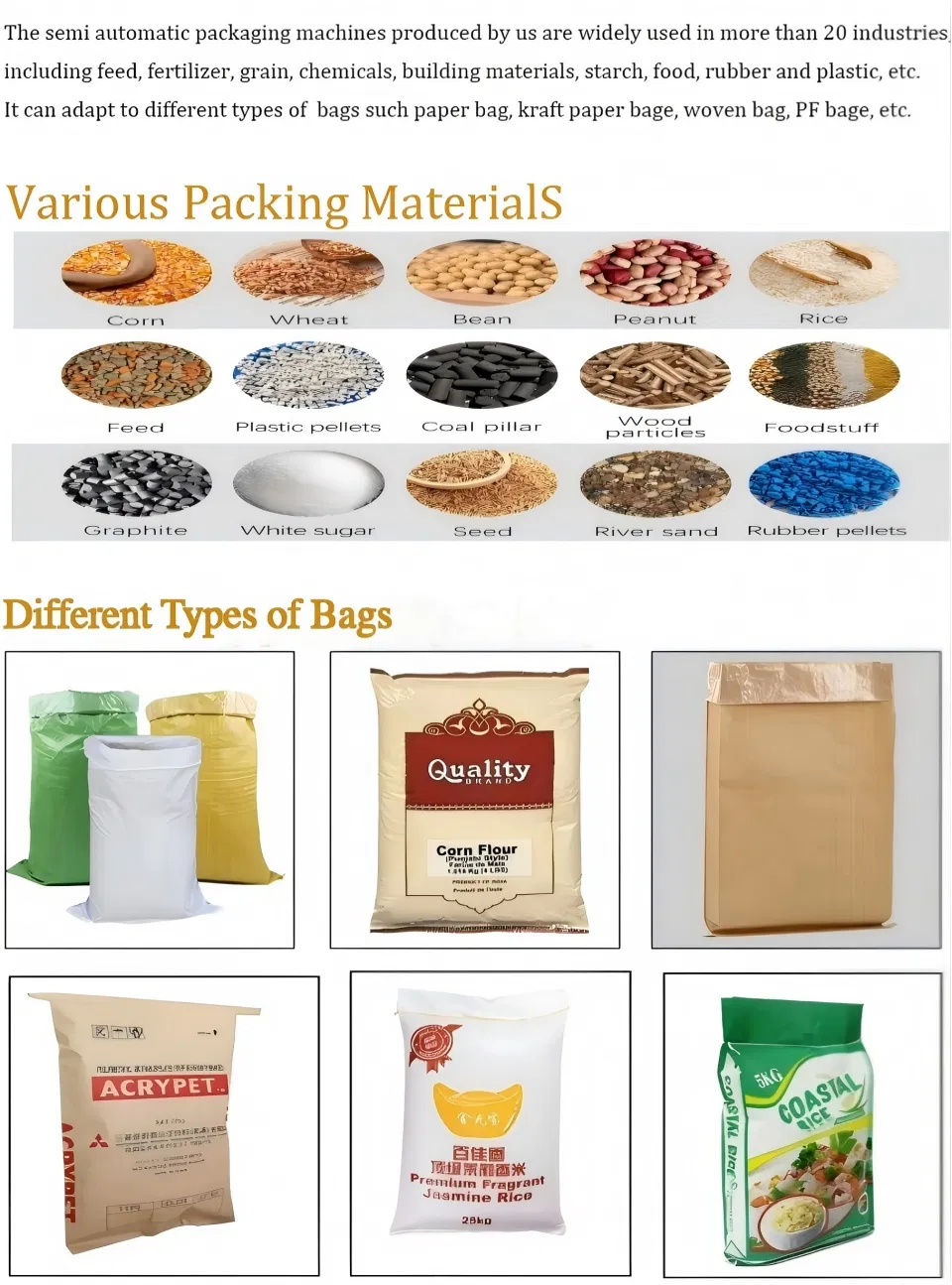 Material Applications for Packaging Machine
