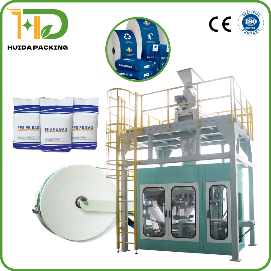 Fully Automatic Ffs Bagging Machine for 25kg 50kg Fertilizer Aquafeed Feed Pellets Resin Granule Packaging/Packing Line Tubular Form Fill and Seal High Speed