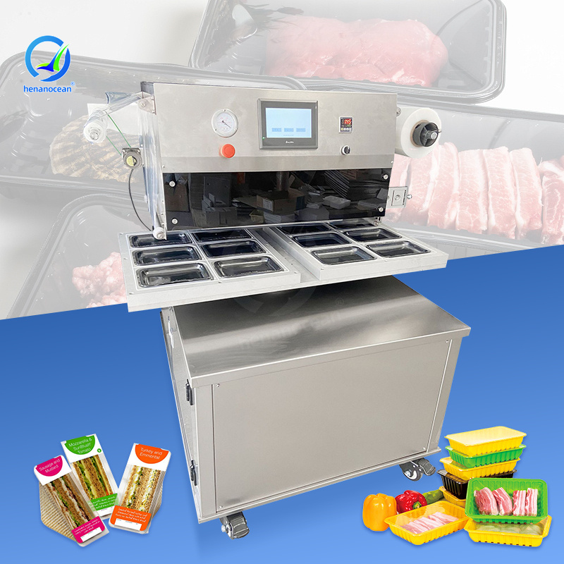 OCEAN Semi Automatic Food Skin Tray Package Seal Chocolate Vacuum Pack Machine With Modified Atmosphere