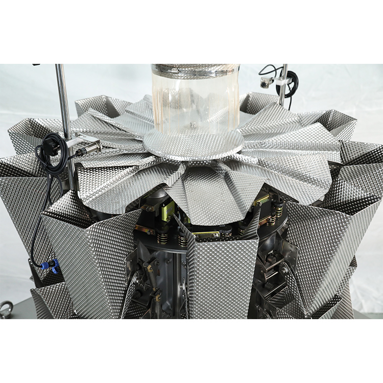 14 Head Multihead Weigher Weighing 500G Puffy Food Popcorn Packaging Machine Banana Chips Nuts Weighing Filling Packing Machine