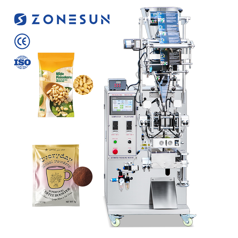 ZONESUN ZS-FS250KQ Automatic Vertical Form Granule Powder Sachets Measuring Cup Grain Filling Sealing Packaging Machine