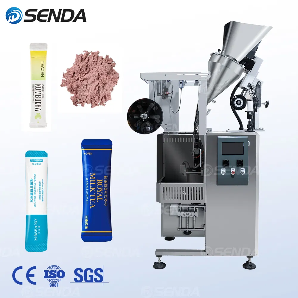 Automatic Back Seal Round Corner Milk Tea /Coffee/Cereal Probiotic Powder Powder Packaging Machine