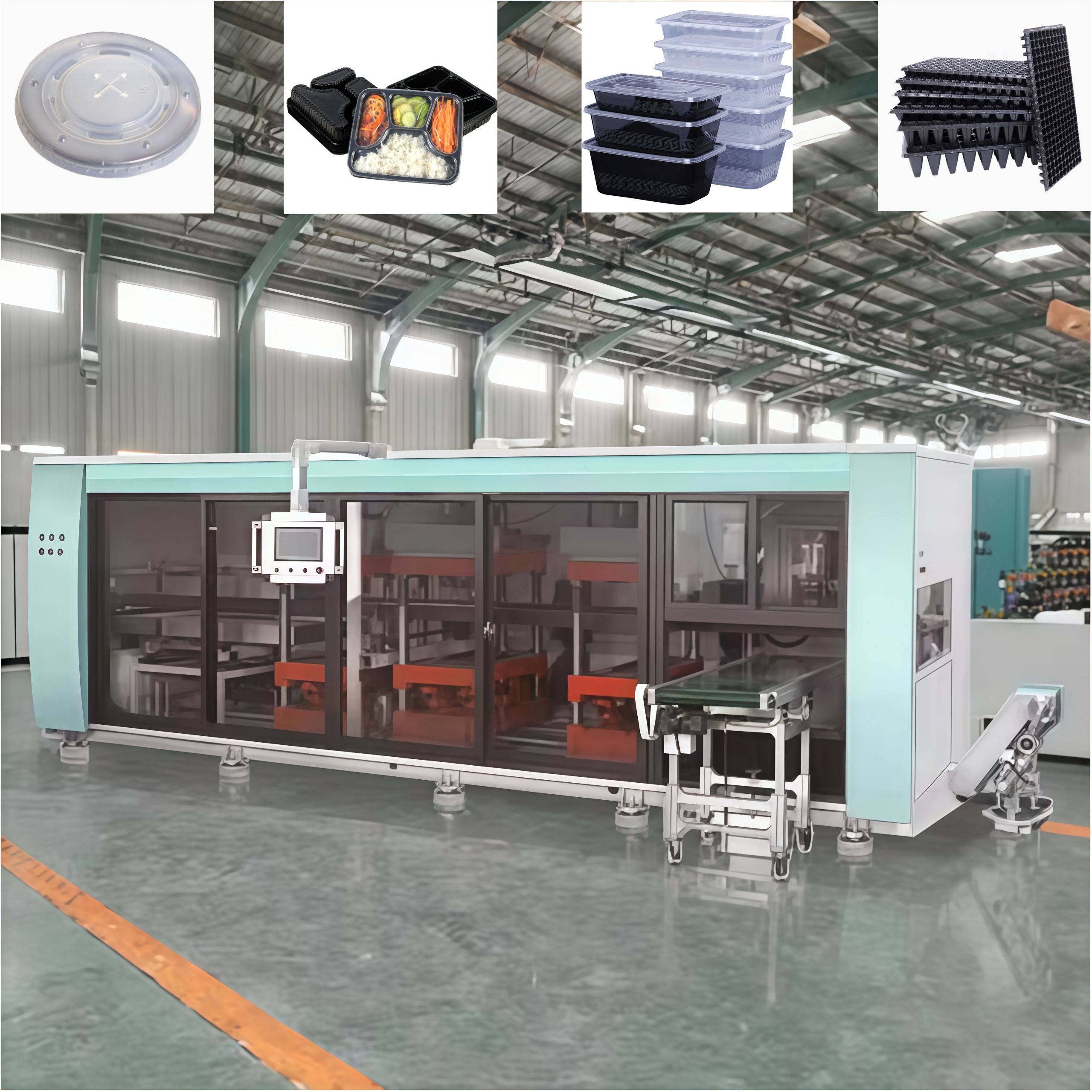 Used Automatic Plastic Thermoforming Machine Plastic Cup Lid Thermoforming Machine Plastic Food Container Thermoforming Machine