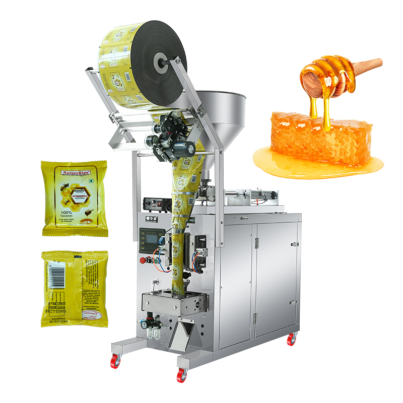 Vertical Small Juice Filling Pack Machine Liquid Flow Pack Machine For Tomato Liquid Detergent Honey Portion Packaging Machine