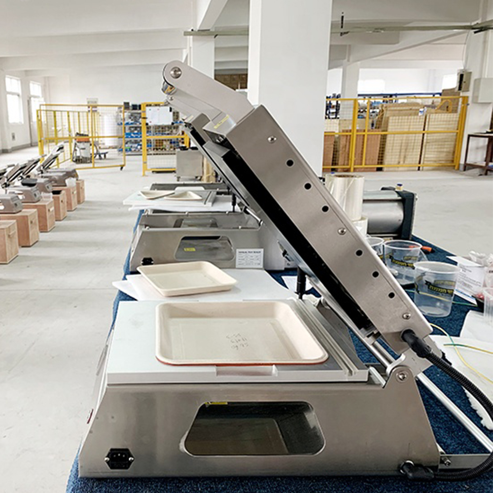 DS-2 Table Top Manual Tray Sealer Packaging Machine Plastic Food Container Can Seamer Machine