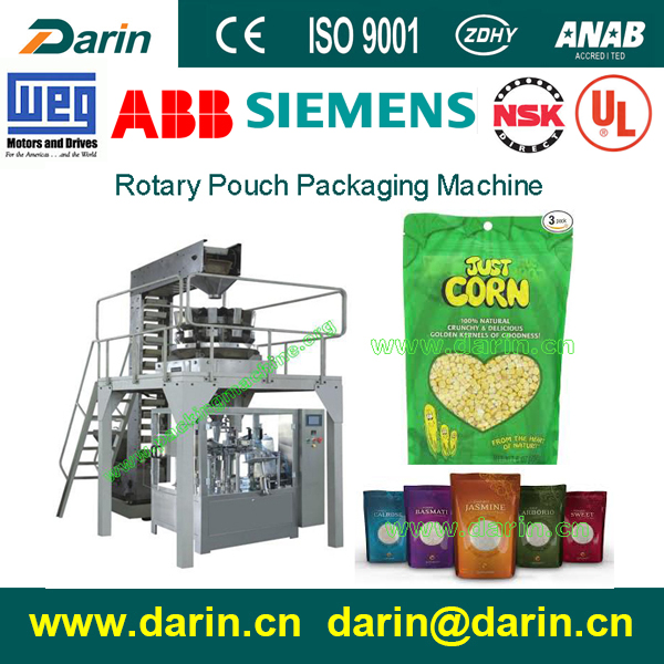 Rotary Pouch Packing Machine for Zipper With Stand-up Pouch