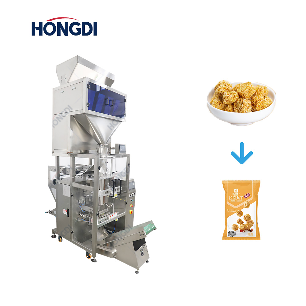 Vertical Form Fill Seal Granule Packing Machine with 4 Head Weigher for Beans Rice Pet Food Pellets