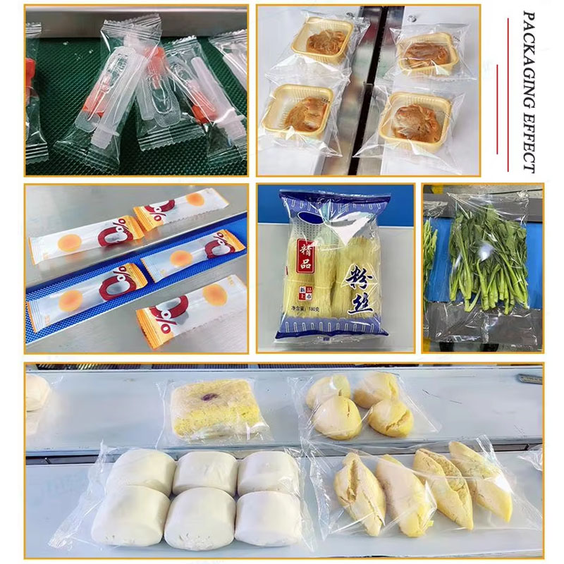 FLOW Pillow Type Wrapping Machine Horizontal for Plastic Film Bag Sealing Packing of Soap Bread Vegetables Food Noodle Mask