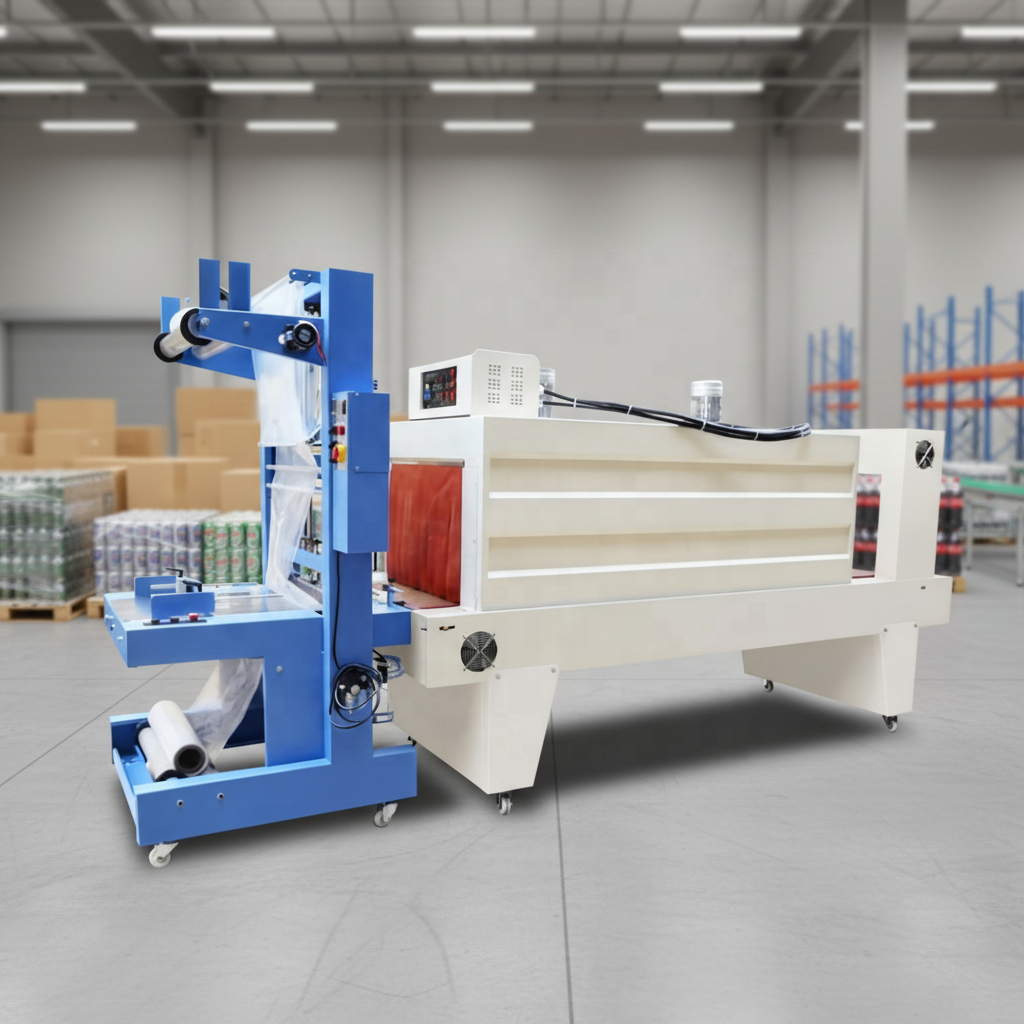 2-in-1 Semi-Automatic PE Film Sleeve Wrapping &amp; Heat Shrink Packaging Machine For Cartons Box &amp; Food Beverage Products