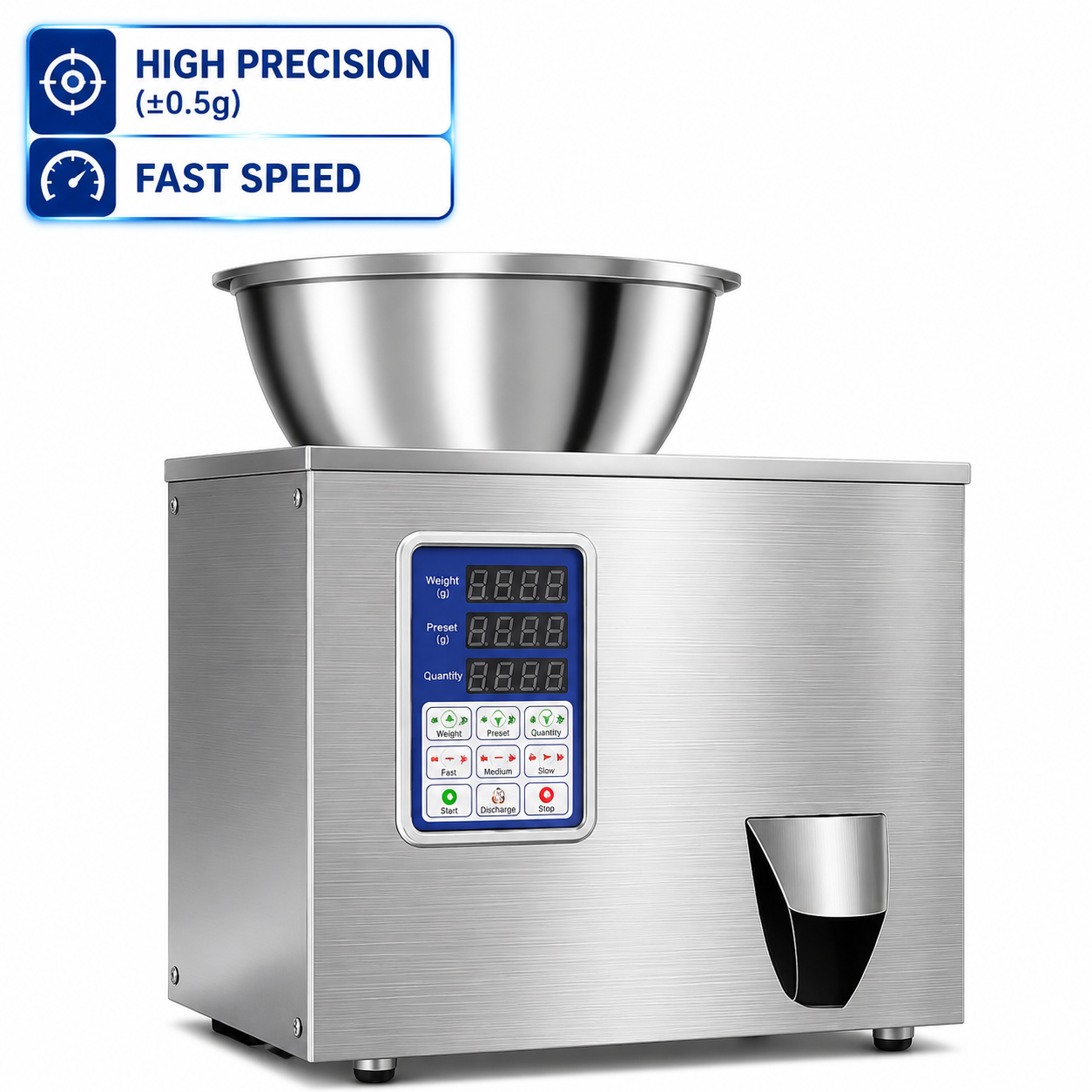 Smart Microcomputer Stainless Steel Semi-Automatic Weighing Machine For Granule Powder Filling Packer Digital Display Pouch/Bags