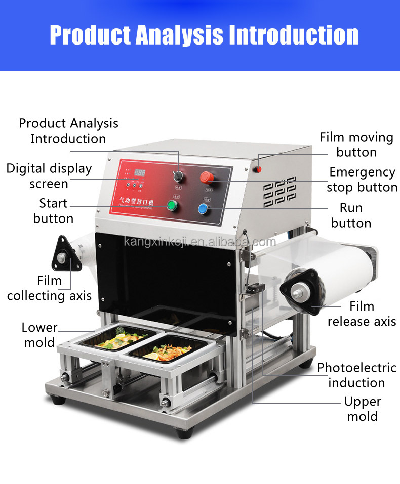 Fully Automatic Plastic Top Tray Sealer Packaging Machine Blister Prepared Meals Food Seal