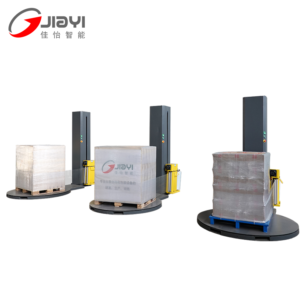Fully Automatic M-Type Turntable Pallet Shrink Film Wrapping Machine With PLC And Motor For Household&amp;Consumer Goods