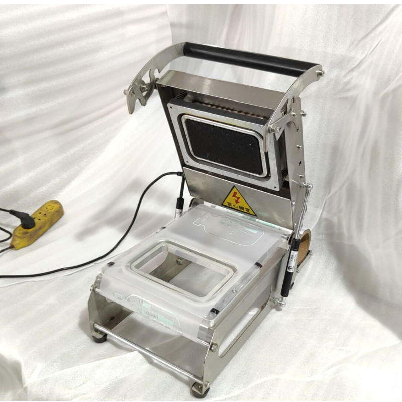 Fast Food Meal Bento Plastic Container Table Top Packaging Sealer Manual Tray Sealing Machine