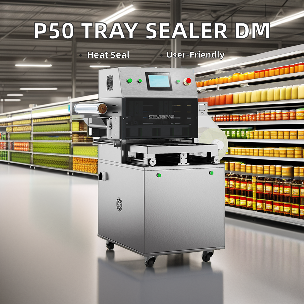 High Quality DAJIANG 3P50-V Semi-Automatic Modified Atmosphere Packaging Machine Electric Heat Sealing Film Packaging 380V Food