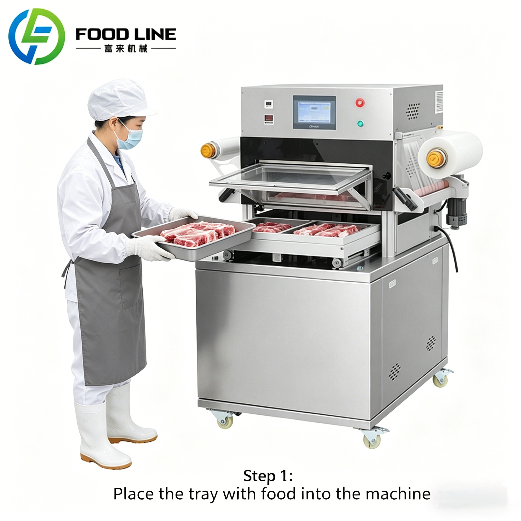 MAP Tray Sealer Automatic Modified Atmosphere Packaging Machine