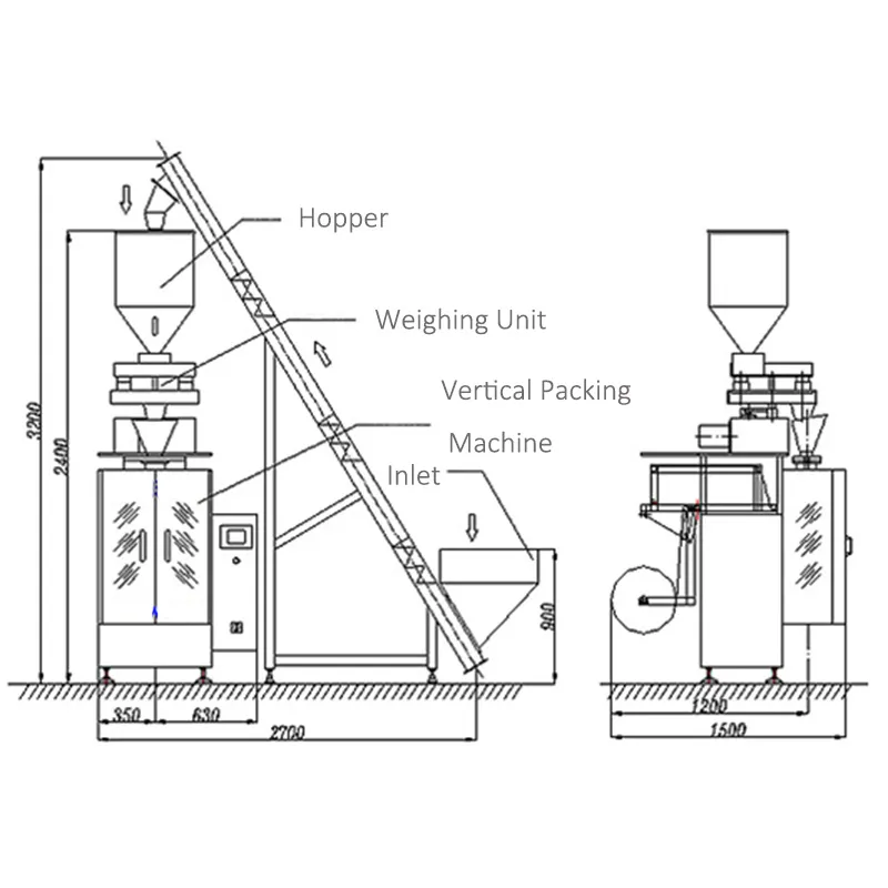 Automatic Packing Machinery Filling Machine Technical Drawing