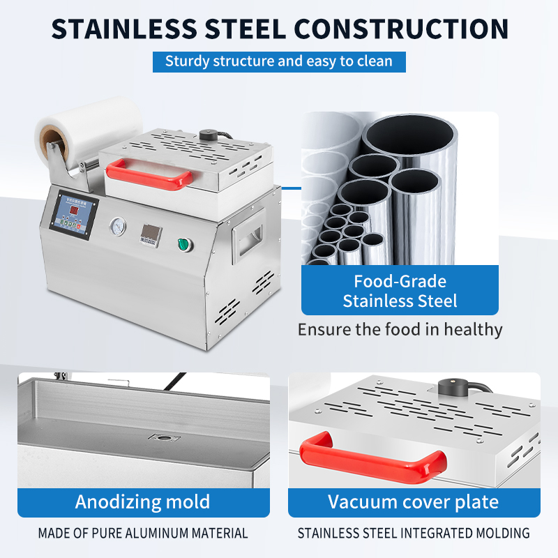 260 Small Size Food Meat Map Tray Sealer Vacuum Film Skin Thermoforming Packaging Machine