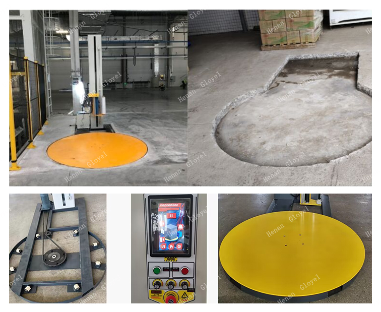 Electric Automatic PLC-controlled Motor-driven High Productivity Film Feeding Shrink Wrapping Machine For Pallet Food Beverage