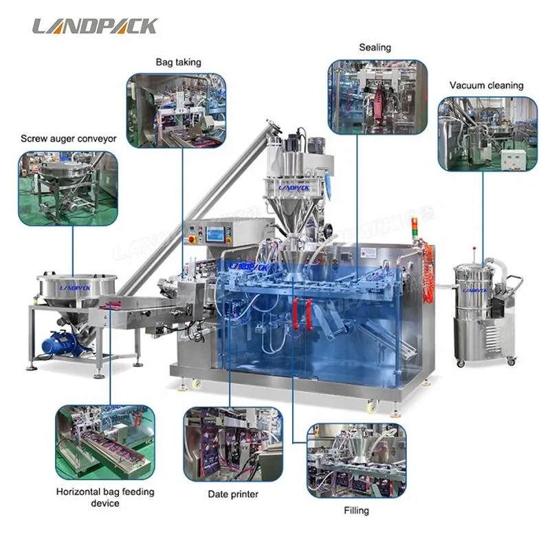 Automatic Detergent Powder Flour Horizontal Premade Pouch Doypack Powder Packing Packaging Machine