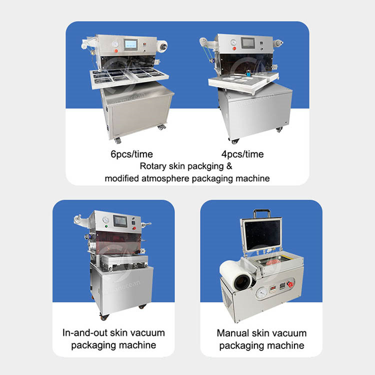 OCEAN Tray Seal Nitrogen Gas Flush Injection Vacuum Sealer Food Fruit Pack Map Modified Atmosphere Package Machine