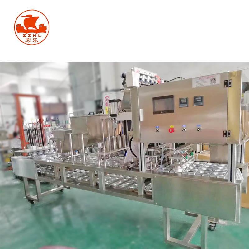 Automatic Jelly Juice Milk Meat Roll Film Cup Filling and Sealing Machine