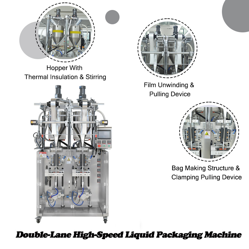 Double-Lane Liquid &amp; Paste Packing Machine for Food Cosmetic Daily Chemical 60-70 Bags/Min Stick Packaging Machine