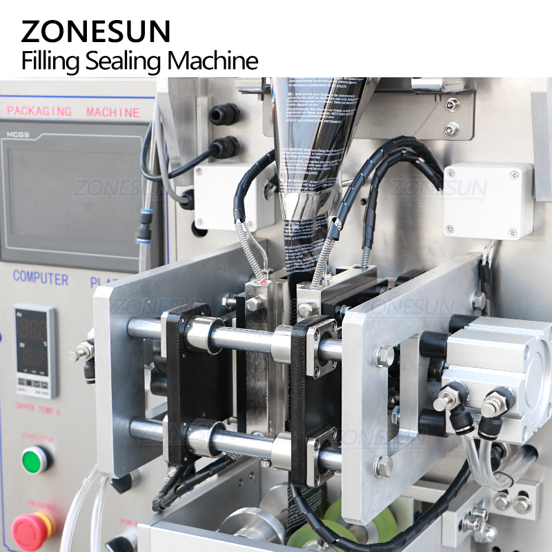 ZONESUN ZS-FS250KQ Automatic Vertical Form Granule Powder Sachets Measuring Cup Grain Filling Sealing Packaging Machine