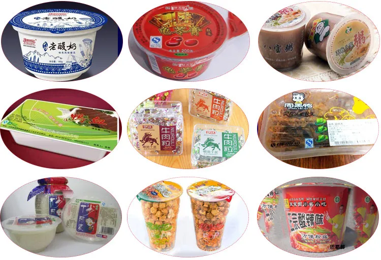 Automatic Jelly Juice Milk Meat Roll Film Cup Filling and Sealing Machine