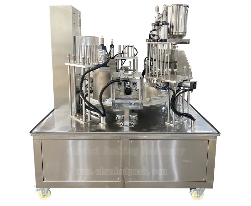 Automatic Sauce Cup Filling Sealing Machine Double Cup Sealing