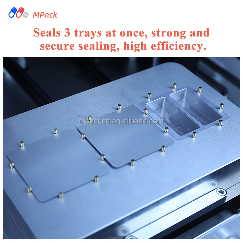 Desktop Semi-Automatic Pneumatic Heat Sealing Machine For Electronic Products Beverage Packaging 2-Cavity Tray With 3 Boards