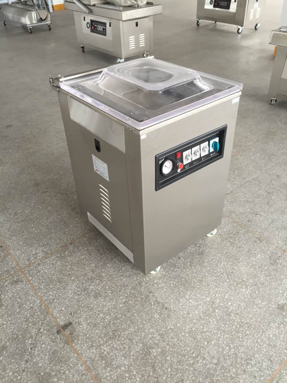 Single chamber vacuum packaging machine
