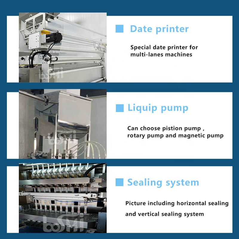 5g 10g 20g 50g 100g Mouthwash Paste Stick Pack Multi Lane Liquid Filling Sealing Machine 2 4 6 8 10 lane VFFS Packing Machine