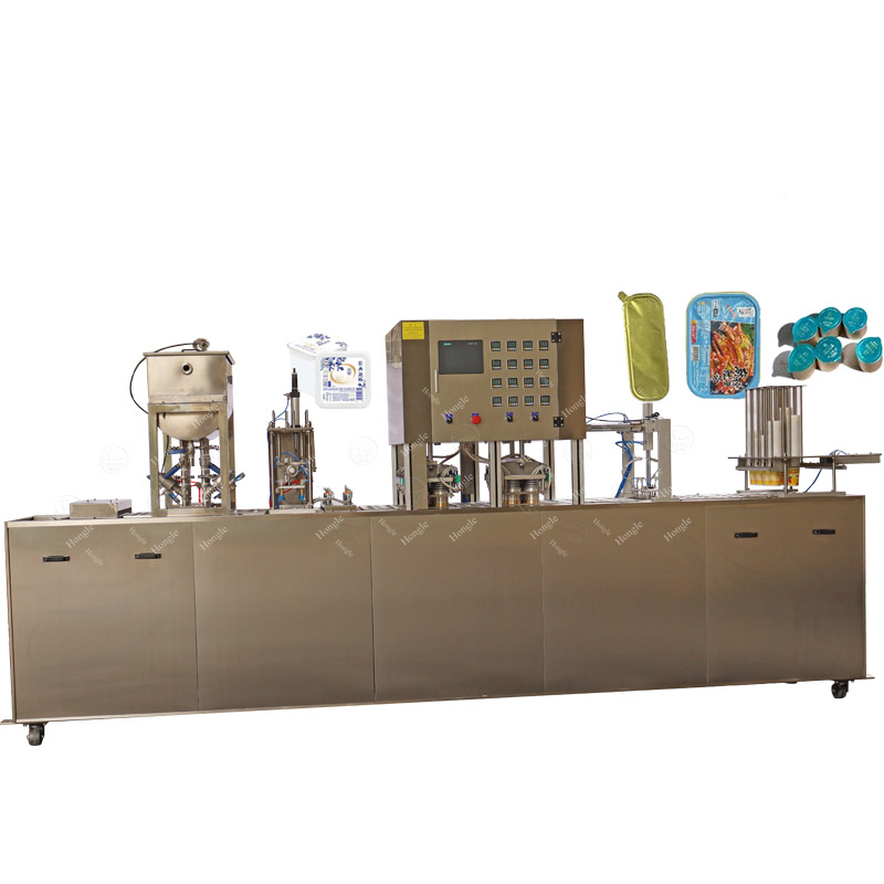 Automatic Jelly Juice Milk Meat Roll Film Cup Filling and Sealing Machine