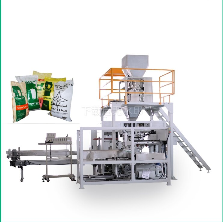 Automatic Open Mouth Bag 20kg 25kg 50kg Feed Poultry Fertilizer Pet Food Seeds Filling Sealing Packing Bagging Machine